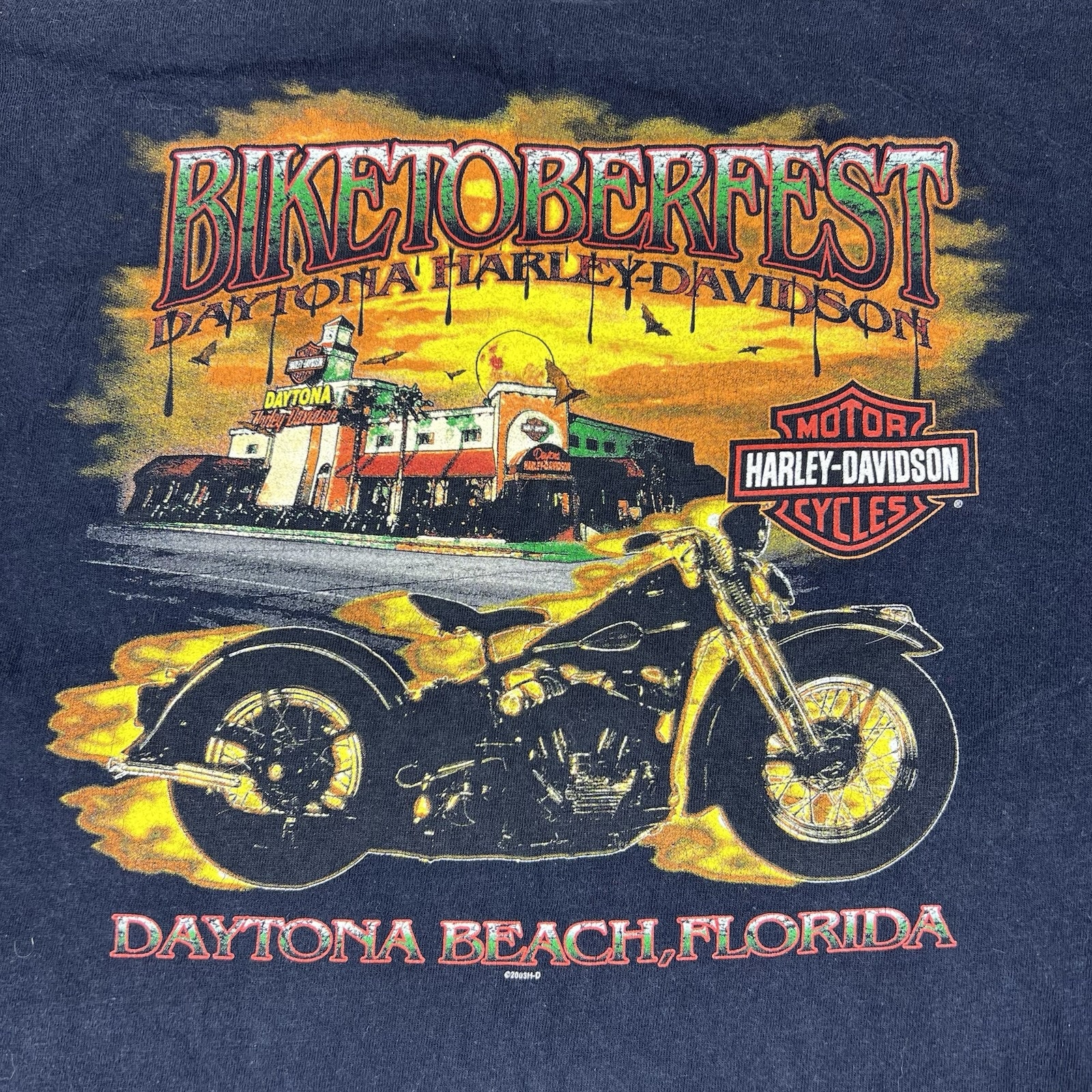 Vintage 2000s Harley Davidson Mens Large Shirt Biketoberfest Black Daytona Beach